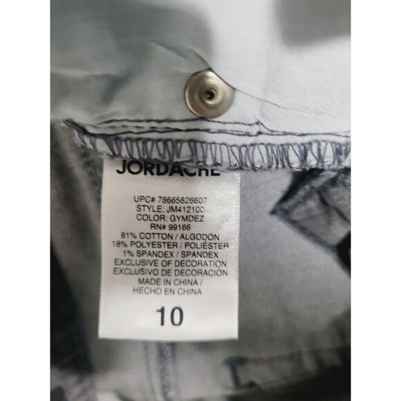 Jordache Bootcut Jeans Womens 10 Gray Med Wash Studded Stretch Embroidered Denim - Picture 11 of 16